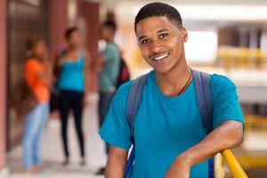 college student smiling