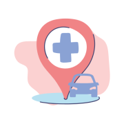 map and car icons